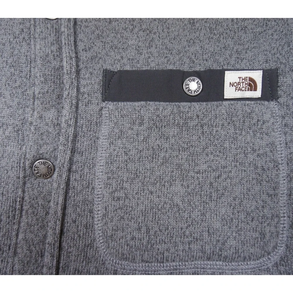 The North Face Jacket Mens XL Gray Fleece Full Snap Outdoor Hiking Casual Adult
